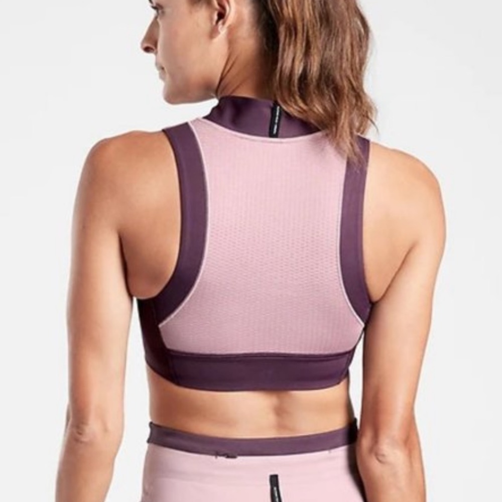 NEW Athleta A-C Allyson Felix Legend Zip Front Bra medium purple - Picture 3 of 10
